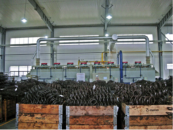 Gas vehicle spring tempering production line