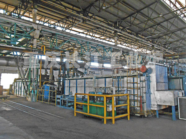 Pushing disc type automatic line with protective atmosphere for quenching and tempering